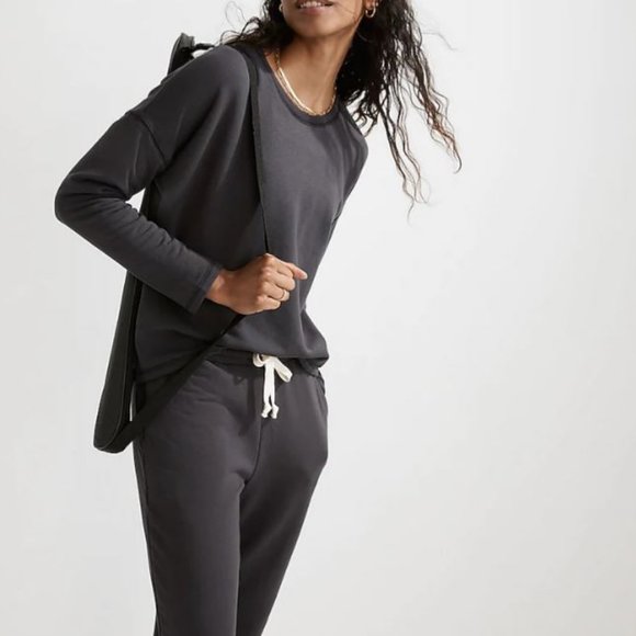 Madewell Tops - Madewell Brown Super Brushed Easygoing Fleece Sweatshirt Top XL